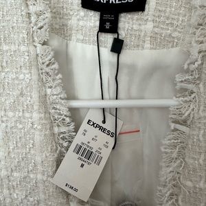 NEW WITH TAGS. Express Collarless Boucle Blazer Creme